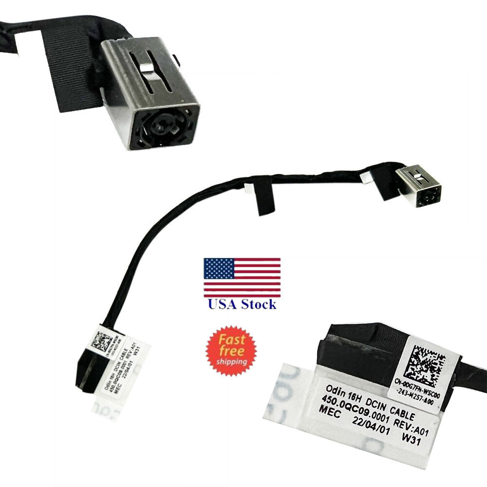 For DELL Inspiron 14 Plus 7420 P157G003 ODIN 16H DC Power Jack Cable 450.0QC09.0001 00G7FN 0DG7FN